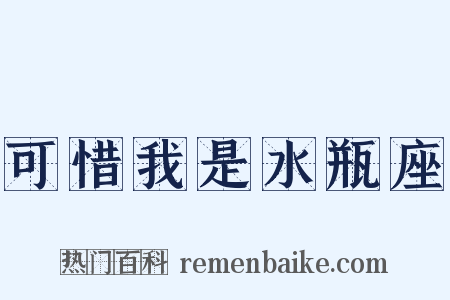 可惜我是水瓶座是什么意思的图片